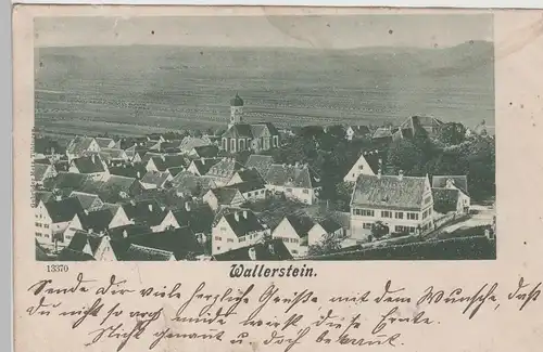 (79383) AK Wallerstein, Bayern, Panorama mit Kirche St. Alban 1901