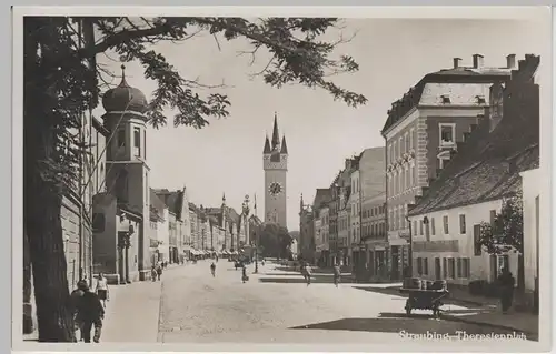 (79322) AK Straubing, Theresienplatz, Stadtturm 1931