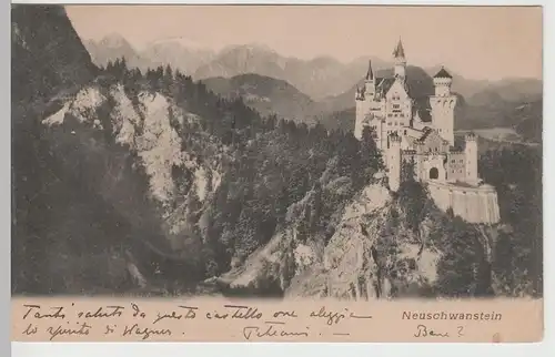 (79302) AK Hohenschwangau, Schloss Neuschwanstein 1905