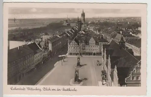 (79225) AK Lutherstadt Wittenberg, Blick v. d. Stadtkirche 1942