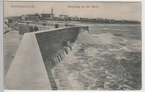 (79134) AK Ostseebad Warnemünde, Mole 1907