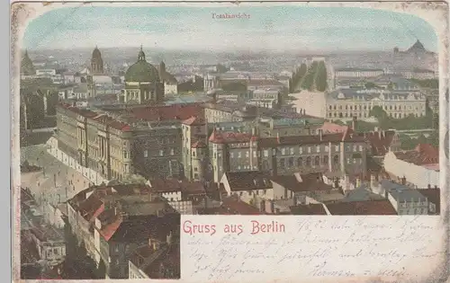 (78921) AK Gruss aus Berlin, Totalansicht, 1902