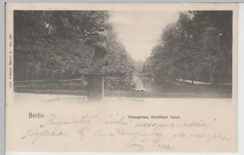 (78917) AK Berlin, Goldfischteich im Thiergarten, 1903