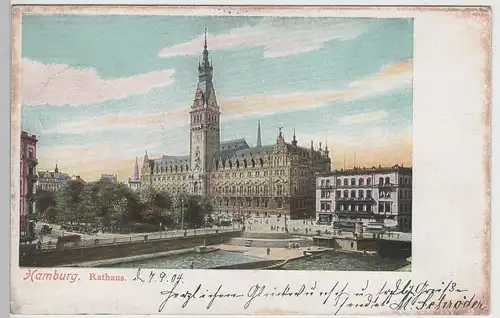 (78808) AK Hamburg, Rathaus, 1904