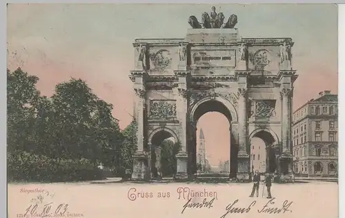 (78562) AK Gruß aus München, Siegestor 1903