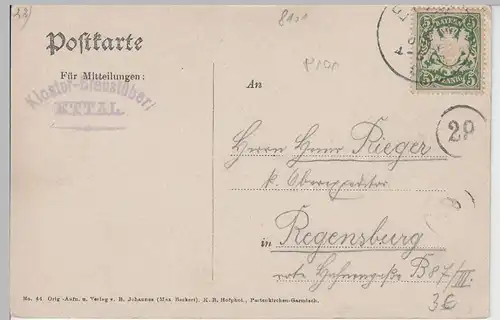 (78220) AK Kloster Ettal, Gesamtansicht, um 1905