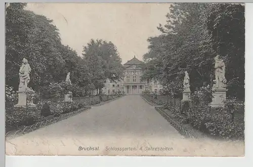 (78184) AK Bruchsal, Schlossgarten 4 Jahreszeiten, 1906