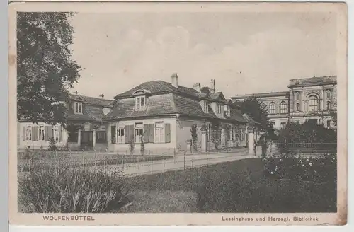 (78122) AK Wolfenbüttel, Lessinghaus und Herzogl. Bibliothek, 1915