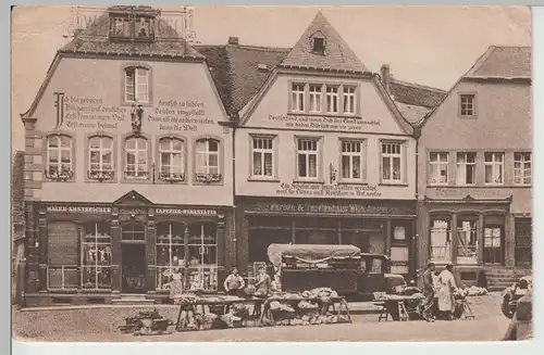 (78088) AK St. Wendel, Häuser m. Bekenntnissprüchen am Domplatz, vor 1945