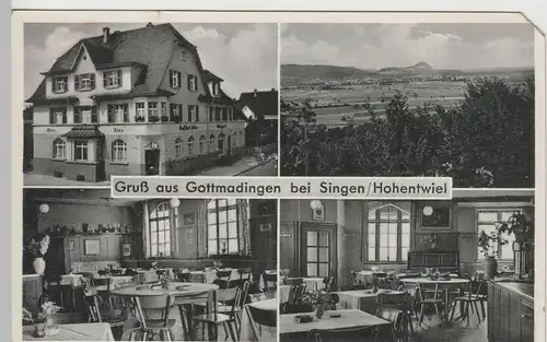 (78072) AK Gottmadingen bei Singen, Mehrbildkarte 1954