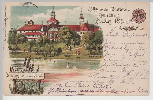 (78052) AK Hamburg, Allg. Gartenbau Ausstellung 1897, Litho