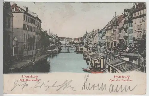(77942) AK Straßburg, Strasbourg, Schiffleutstaden, 1903