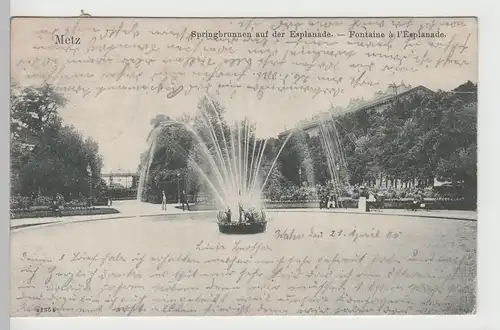 (77922) AK Metz, Springbrunnen auf der Esplanade, 1905
