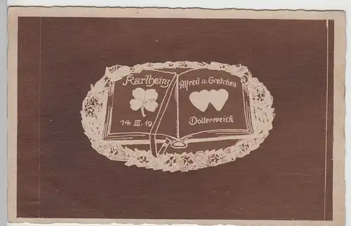 (77733) AK Buch m. Namen Karlheinz, Alfred u. Gretchen Dotterweich 1919