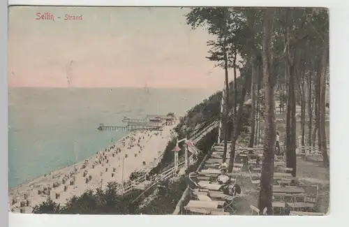 (77648) AK Sellin auf Rügen, Strand, 1907