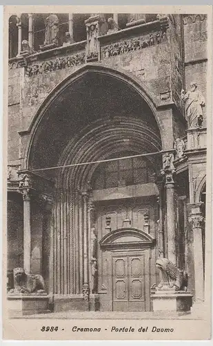 (77317) AK Cremona, Portale del Duomo, Dom, Portal 1930