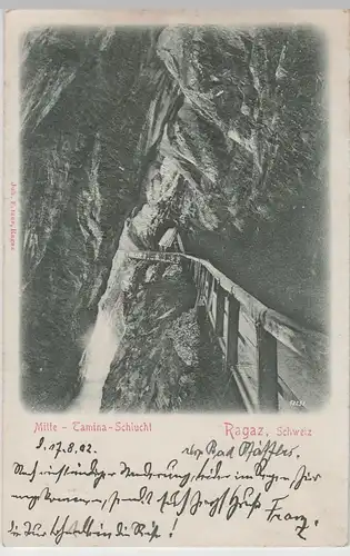 (77305) AK Taminaschlucht, Ragaz, Reliefkarte 1902