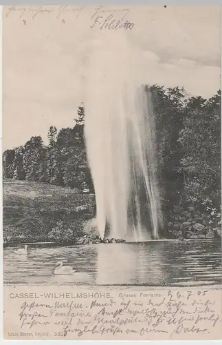 (77273) AK Kassel Wilhelmshöhe, Große Fontäne, 1905