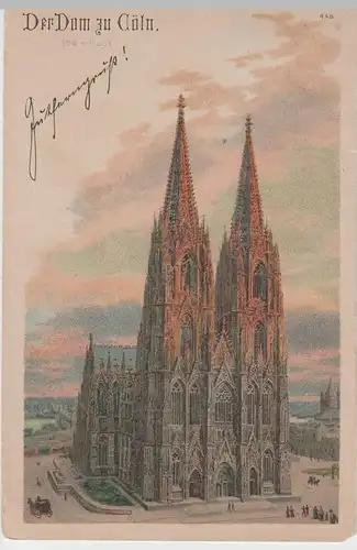 (77225) Künstler AK Köln, Dom 1900