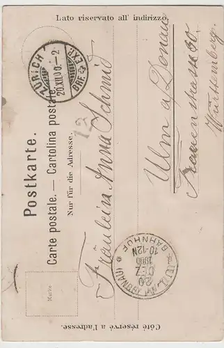 (76998) AK Gruss aus Zürich, Landkarte von Zürich bis Tödi, 1900