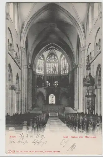 (76995) AK Basel, Das Innere des Münsters, 1901