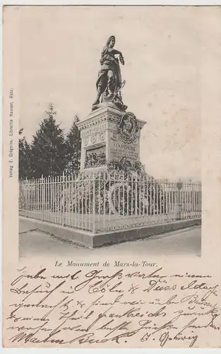 (76986) AK Mars-la-Tour, Le Monument, 1902