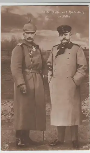 (76941) Foto AK Kaiser Wilhelm und Hindenburg im Felde, vor 1918