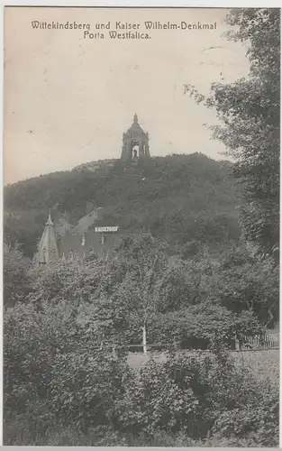 (76831) AK Porta Westfalica, Wittekindsberg m. Kaiser-Wilhelm-Denkmal, 1913