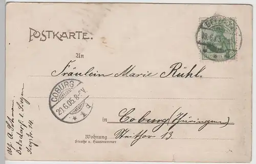 (76807) AK Gruss aus Betzdorf, Sieg und Heller-Mündung, 1905