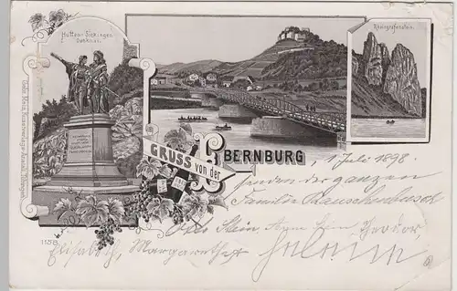 (76786) AK Gruss von der Ebernburg, Mehrbild Litho 1898