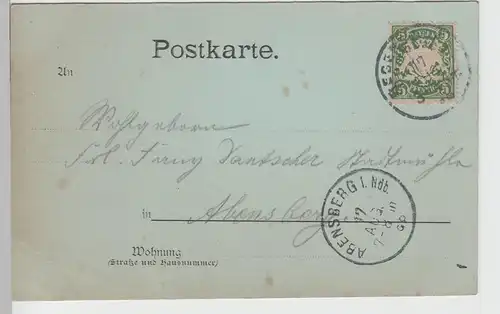 (76644) AK Gruss von der Walhalla (Donaustauf), Mondscheinkarte, 1898