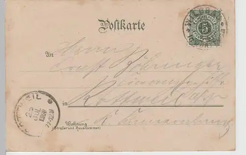 (76638) AK Gruss aus Wildbad, Karlsbad, Trinkhalle, Wasserfall, Litho 1900