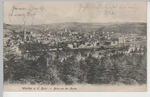 (76604) AK Werden an der Ruhr, Blick von der Platte, 1907