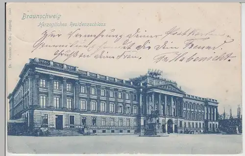 (76565) AK Braunschweig, Herzogliches Residenzschloss, 1899