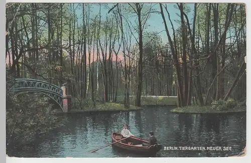 (76536) AK Berlin, Tiergarten, Neuer See, 1913