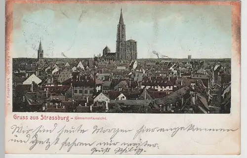 (76462) AK Gruß aus Straßburg, Strasbourg, Panorama 1903