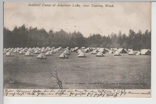 (76454) AK Soldiers Camp at Amerikan Lake, near Tacoma, Wash. 1907