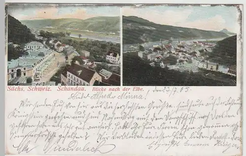 (76314) AK Sächs. Schweiz, Schandau, Ortsansicht 1905