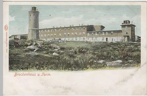 (76282) AK Brocken, Harz, Brockenhaus, Turm, bis um 1905