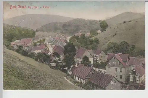 (76223) AK Bad Grund, Harz, Panorama 1909