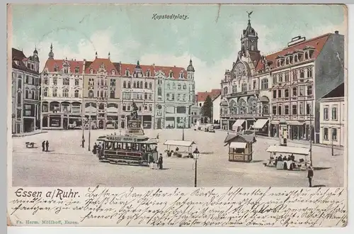 (76157) AK Essen, Ruhr, Kopstadtplatz, Straßenbahn 1901