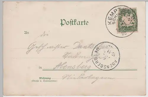 (76139) Künstler AK Gruß aus Lindau, Bodensee, Rathaus 1898