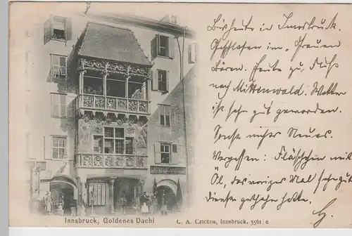 (75999) AK Innsbruck, Goldenes Dachl 1898