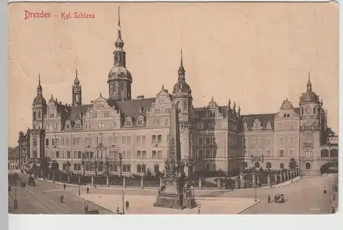 (75969) AK Dresden, Schloss, Wettin Obelisk 1911