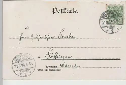 (75957) AK Gruß aus Wiesbaden, Stadtansicht 1898