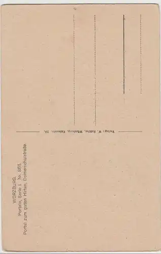 (75747) AK Würzburg, Portal zum guten Hirten, Domerschulstraße, vor 1945