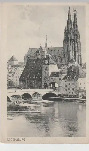 (75708) AK Regensburg, Blick zum Dom 1925