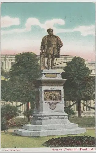 (75651) AK Stuttgart, Herzog Christoph Denkmal 1907