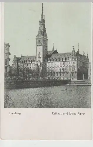 (75556) AK Hamburg, Rathaus, kleine Alster, vor 1945