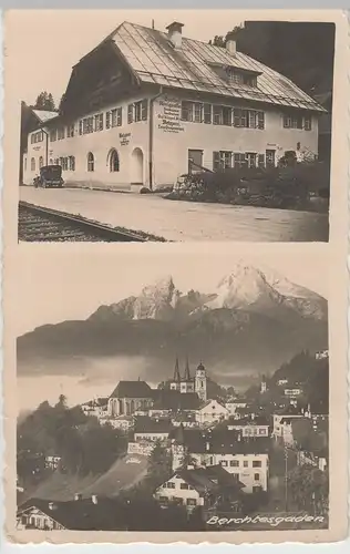 (75552) Foto AK Berchtesgaden, Ortsansicht mit Gasthof Königsallee